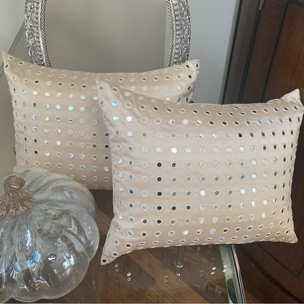 Set of custom made silk pillows
